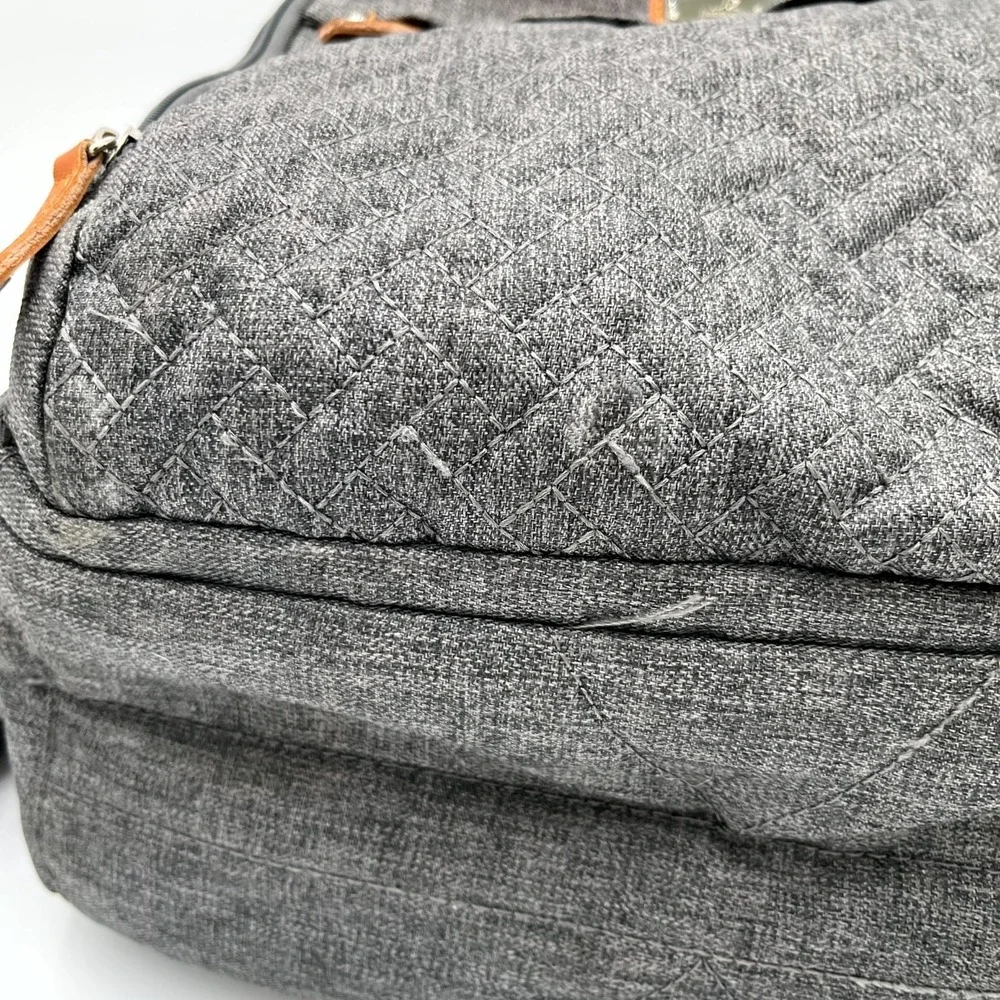 Babbleroo Backpack Charcoal Gray Pockets Padded Shoulder Straps Diaper Bag